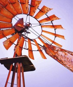 Rusty Western Windmill Paint By Numbers