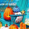 Summer Beach And Pumpkins Paint By Numbers