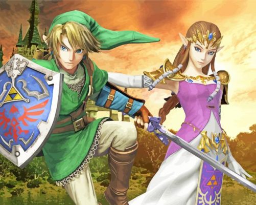 The Princess Zelda And Link Paint By Numbers