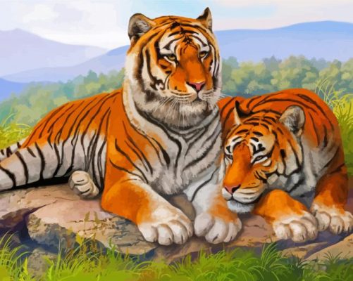 Tiger Couple Animals Paint By Numbers