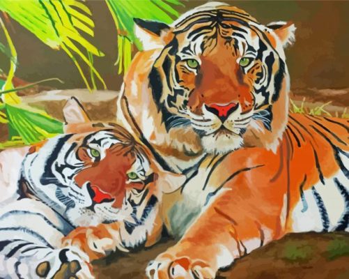 Tiger Couple Art Paint By Numbers