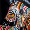 Two Adorable Colorful Zebra Paint By Numbers