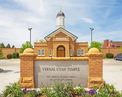 Vernal Utah Temple Paint By Numbers