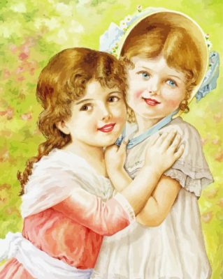 Victorian Vintage Children Paint By Numbers