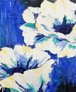 White Poppies Flowers Paint By Numbers
