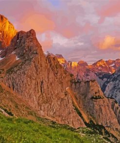 Wilder Kaiser Mountains At Sunset Paint By Numbers