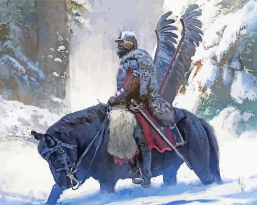 Winged Hussar In Snow Paint By Numbers