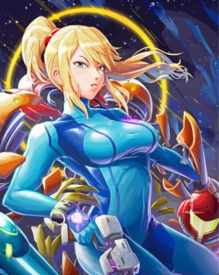 Zero Suit Samus Metroid Zero Mission Paint By Numbers