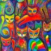 Abstract Rainbow Cats Art Paint By Numbers