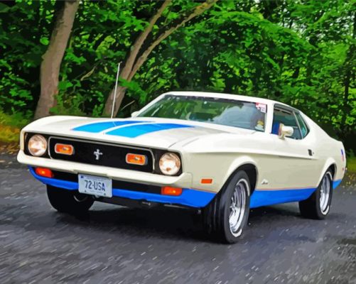 Aesthetic 1973 Ford Mustang Paint By Numbers