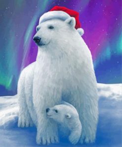 Aesthetic Christmas Polar Bears Paint By Numbers