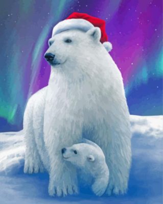 Aesthetic Christmas Polar Bears Paint By Numbers