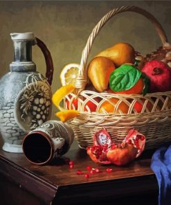 Aesthetic Fruits Basket Still Life Paint By Numbers