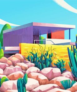 Aesthetic Illustration House Paint By Numbers