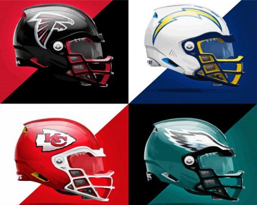 Aesthetic NFL Helmets Paint By Numbers