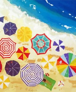 Aesthetic Beach Umbrellas Art Paint By Numbers
