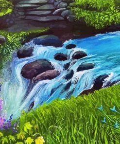 Aesthetic River Waterfall Art Paint By Numbers