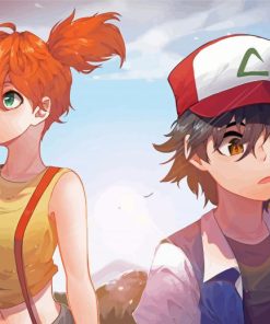 Anime Pokemon Misty And Ash Paint By Numbers
