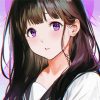 Anime Girl With Purple Eyes Paint By Numbers