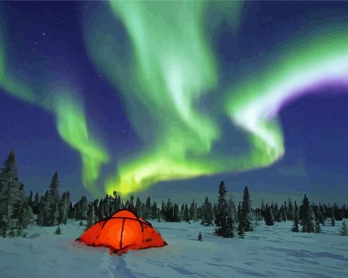 Aurora Night Camping Paint By Numbers