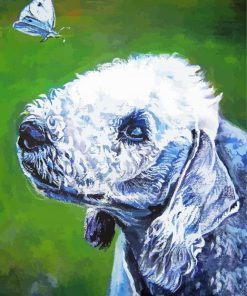 Bedlington Terrier With Butterfly Art Paint By Numbers