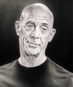 Black And White JK Simmons Art Paint By Numbers