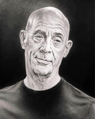 Black And White JK Simmons Art Paint By Numbers