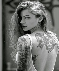 Black And White Tattooed Woman Paint By Numbers