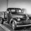 Black And White Classic Chevy Truck Paint By Numbers