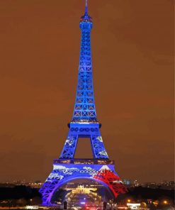 Blue Eiffel Tower Light Paint By Numbers