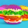 Rainbow Burgers Paint By Numbers