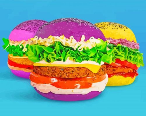 Rainbow Burgers Paint By Numbers