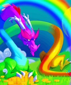 Colorful Rainbow Dragon Paint By Numbers