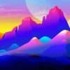 Colorful Mountain Cartoon Paint By Numbers