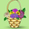 Cool Flower Basket Paint By Numbers