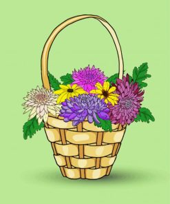 Cool Flower Basket Paint By Numbers