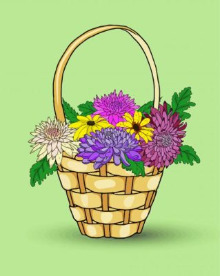 Cool Flower Basket Paint By Numbers