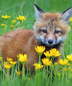 Fox In Flowers Paint By Numbers