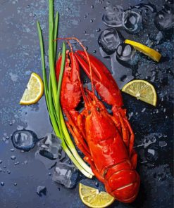 Crayfish With Lemons And Ice Cubes Paint By Numbers