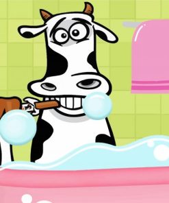 Cow In Bathtub Paint By Numbers