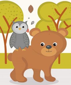 Bear And Owl Paint By Numbers
