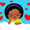 Black Girl With Heart Glasses Paint By Numbers