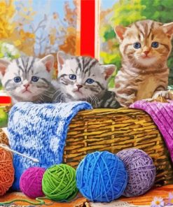 Cats And Yarn Paint By Numbers