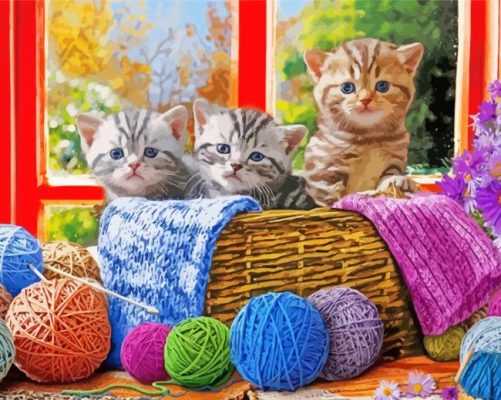 Cats And Yarn Paint By Numbers