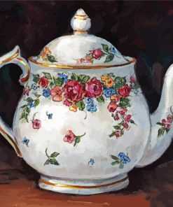 Victorian Floral Teapot Art Paint By Numbers