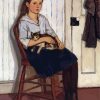 Girl On Chair With Cat Paint By Numbers