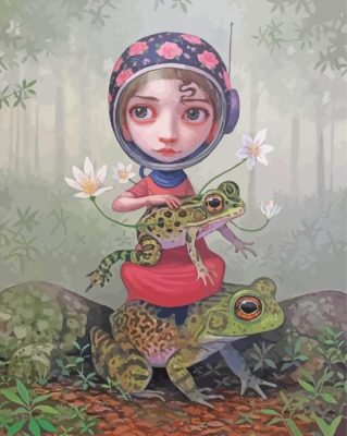 Girls And Frogs Paint By Numbers