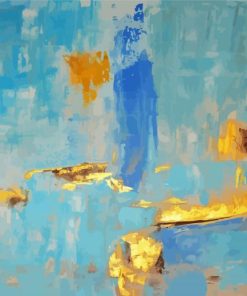 Abstract Blue Gold Light Paint By Numbers