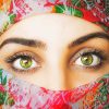 Arab Woman Green Eyes Paint By Numbers