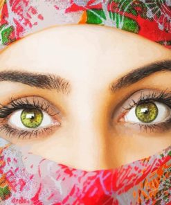 Arab Woman Green Eyes Paint By Numbers